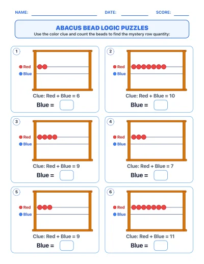 Abacus Bead Logic Puzzles