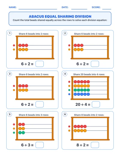 Abacus Equal Sharing Division