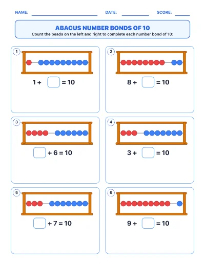 Abacus Number Bonds 10