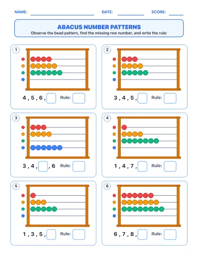 Abacus Number Patterns