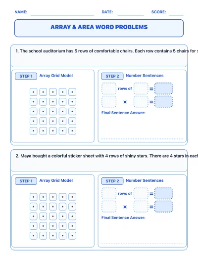 Array & Area Word Problems