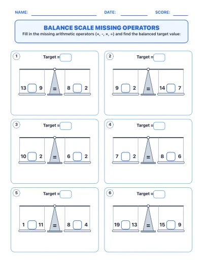 Balance Scale Missing Operators