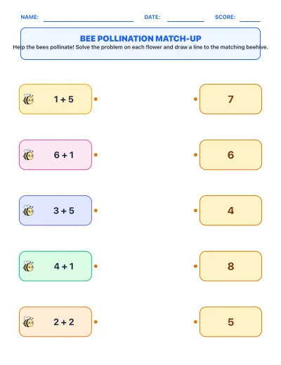 Bee Pollination Match-Up