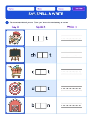 Bossy R Say, Spell, & Write