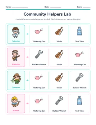 Community Helpers Matching