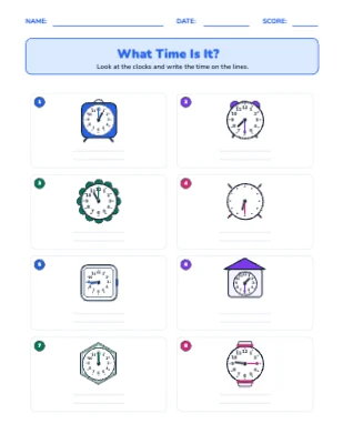 Cute Clocks (Tell Time)