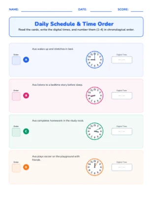Daily Schedule & Time Order