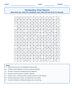 Vocabulary Clue Search