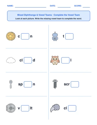 Diphthongs & Vowel Teams