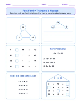 Fact Family Triangles & Houses