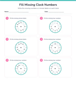 Fill Missing Clock Numbers