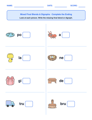 Final Blends & Digraphs