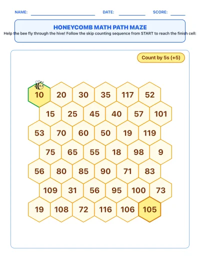 Honeycomb Math Path Maze