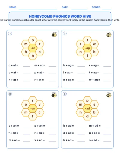 Honeycomb Phonics Word Hive