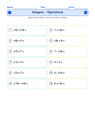 Integers & Negatives