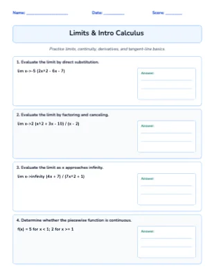 Limits & Intro Calculus