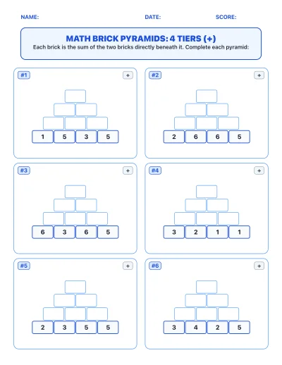 Math Brick Pyramid & Wall Builder