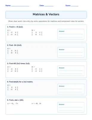 Matrices & Vectors