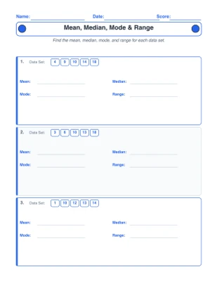 Mean, Median, Mode & Range