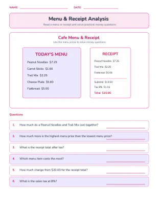 Menu & Receipt Analysis