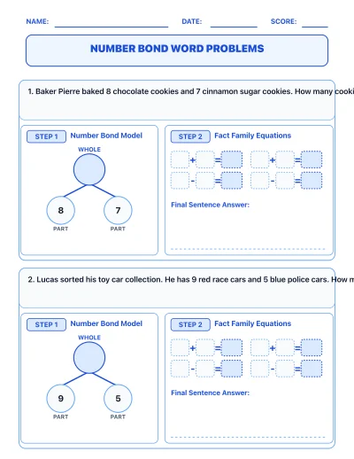 Number Bond Word Problems