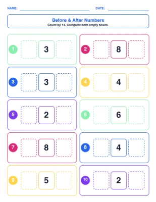 Number Neighbor Cards