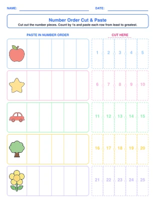 Number Order Cut & Paste