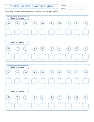 Number Ordering & Sorting Station