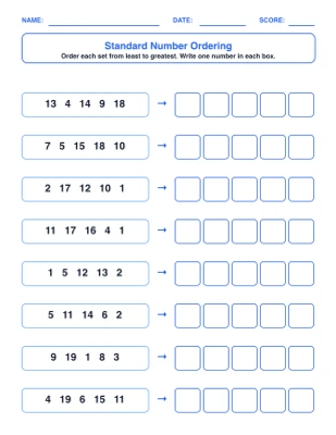 Number Ordering Activities