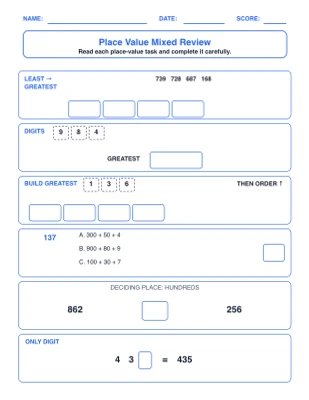 Place Value & Build Numbers