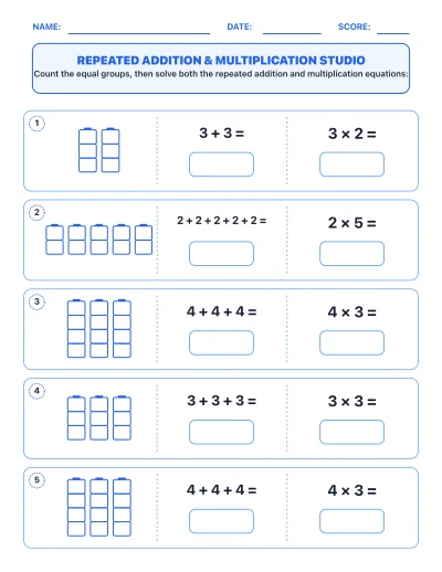Repeated Addition & Multiplication Studio