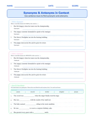 Synonyms & Antonyms in Context