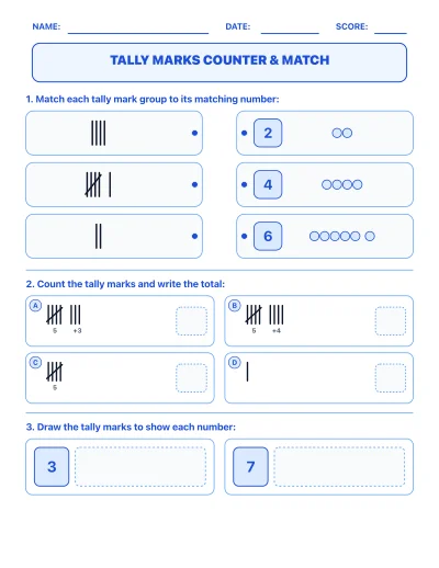 Tally Marks Counter & Match