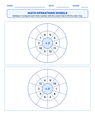 Target Number 24 & Math Wheels