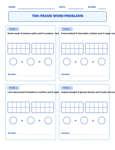 Ten-Frame Word Problems