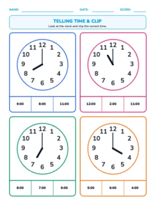 Telling Time & Clip
