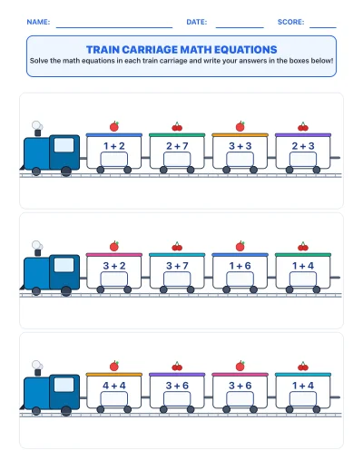 Train Carriage Math Equations
