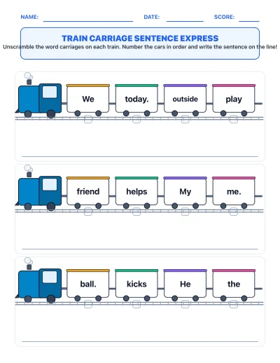 Train Carriage Sentence & Number Express