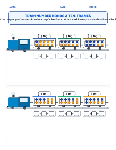 Train Number Bonds & Ten-Frames