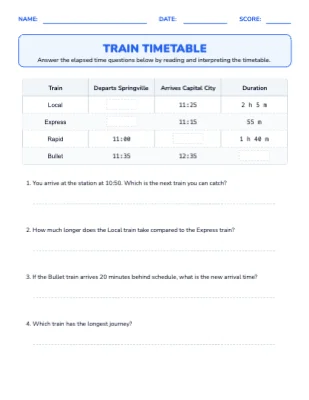 Train Timetable
