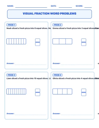 Visual Fraction Word Problems
