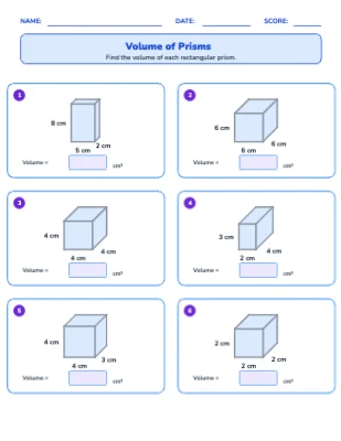Volume of Prisms