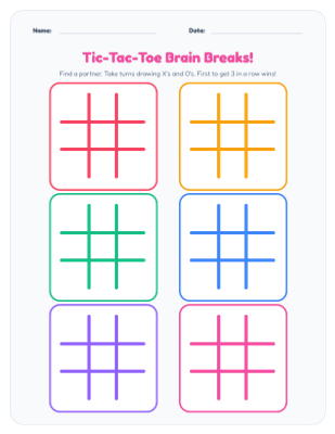 Tic-Tac-Toe Brain Breaks
